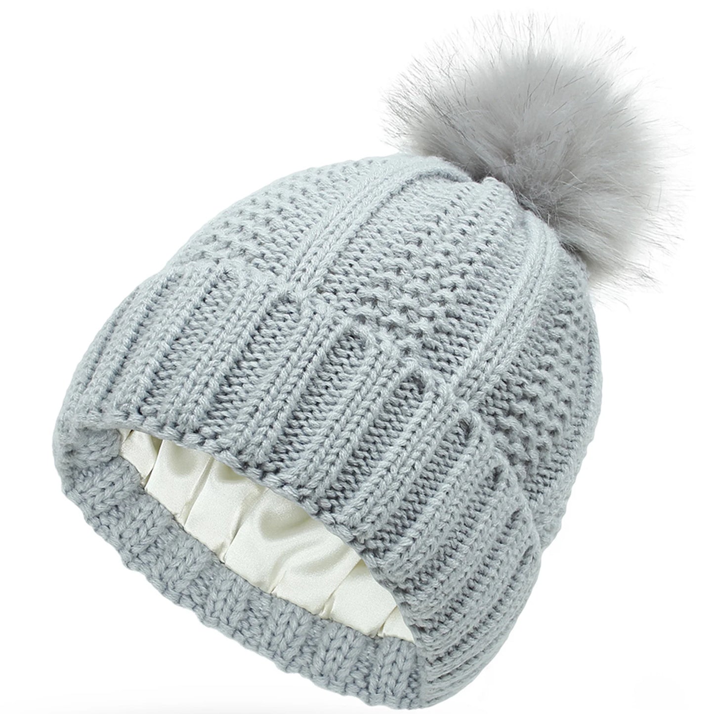 Satinova - Czapka Zimowa Pom Satynowa Podszewka