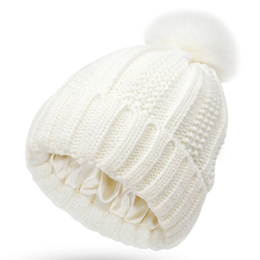 Satinova - Czapka Zimowa Pom Satynowa Podszewka