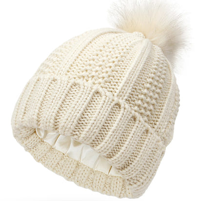 Satinova - Czapka Zimowa Pom Satynowa Podszewka